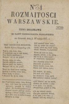 Rozmaitości Warszawskie : pismo dodatkowe do Gazety Korrespondenta Warszawskiego. 1827, Nro 34 (6 września)