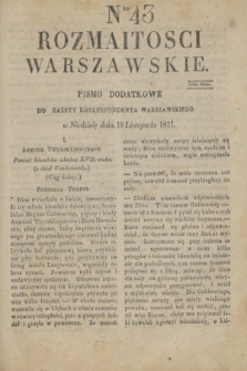 Rozmaitości Warszawskie : pismo dodatkowe do Gazety Korrespondenta Warszawskiego. 1827, Nro 43 (10 listopada)