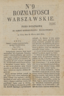 Rozmaitości Warszawskie : pismo dodatkowe do Gazety Korrespondenta Warszawskiego. 1828