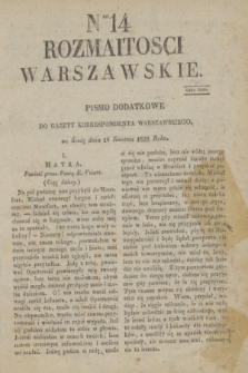 Rozmaitości Warszawskie : pismo dodatkowe do Gazety Korrespondenta Warszawskiego. 1828