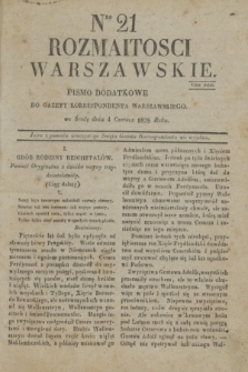 Rozmaitości Warszawskie : pismo dodatkowe do Gazety Korrespondenta Warszawskiego. 1828