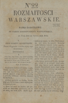 Rozmaitości Warszawskie : pismo dodatkowe do Gazety Korrespondenta Warszawskiego. 1828