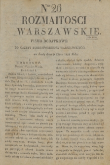 Rozmaitości Warszawskie : pismo dodatkowe do Gazety Korrespondenta Warszawskiego. 1828