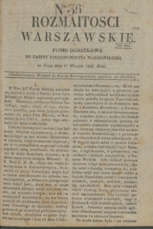 Rozmaitości Warszawskie : pismo dodatkowe do Gazety Korrespondenta Warszawskiego. 1828, Nro 36 (17 września)