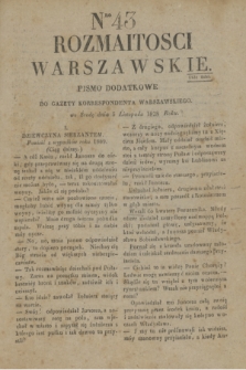 Rozmaitości Warszawskie : pismo dodatkowe do Gazety Korrespondenta Warszawskiego. 1828, Nro 43 (5 listopada)