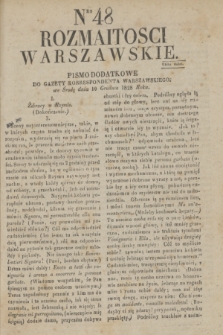 Rozmaitości Warszawskie : pismo dodatkowe do Gazety Korrespondenta Warszawskiego. 1828, Nro 48 (10 grudnia)