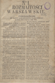Rozmaitości Warszawskie : pismo dodatkowe do Gazety Korrespondenta Warszawskiego. 1829, Nro 1 (7 stycznia)