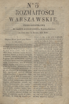 Rozmaitości Warszawskie : pismo dodatkowe do Gazety Korrespondenta Warszawskiego. 1829, Nro 3 (21 stycznia)