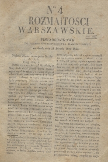 Rozmaitości Warszawskie : pismo dodatkowe do Gazety Korrespondenta Warszawskiego. 1829, Nro 4 (28 stycznia)