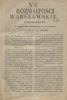Rozmaitości Warszawskie : pismo dodatkowe do Gazety Korrespondenta Warszawskiego. 1829, Nro 8 (25 lutego)
