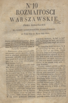 Rozmaitości Warszawskie : pismo dodatkowe do Gazety Korrespondenta Warszawskiego. 1829, Nro 10 (11 marca)