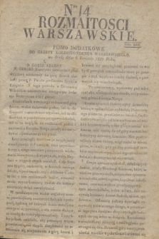 Rozmaitości Warszawskie : pismo dodatkowe do Gazety Korrespondenta Warszawskiego. 1829, Nro 14 (8 kwietnia)
