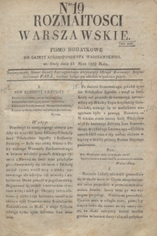 Rozmaitości Warszawskie : pismo dodatkowe do Gazety Korrespondenta Warszawskiego. 1829, Nro 19 (13 maja)