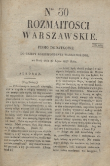 Rozmaitości Warszawskie : pismo dodatkowe do Gazety Korrespondenta Warszawskiego. 1829, Nro 30 (29 lipca)