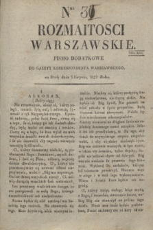 Rozmaitości Warszawskie : pismo dodatkowe do Gazety Korrespondenta Warszawskiego. 1829, Nro 31 (5 sierpnia)