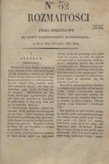 Rozmaitości Warszawskie : pismo dodatkowe do Gazety Korrespondenta Warszawskiego. 1829, Nro 32 (12 sierpnia)