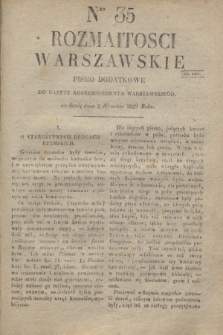 Rozmaitości Warszawskie : pismo dodatkowe do Gazety Korrespondenta Warszawskiego. 1829, Nro 35 (2 września)