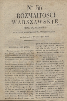 Rozmaitości Warszawskie : pismo dodatkowe do Gazety Korrespondenta Warszawskiego. 1829, Nro 36 (9 września)