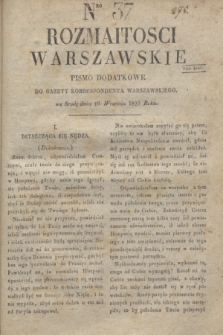 Rozmaitości Warszawskie : pismo dodatkowe do Gazety Korrespondenta Warszawskiego. 1829, Nro 37 (16 września)