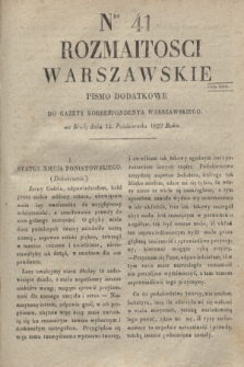 Rozmaitości Warszawskie : pismo dodatkowe do Gazety Korrespondenta Warszawskiego. 1829, Nro 41 (14 października)