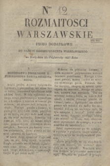 Rozmaitości Warszawskie : pismo dodatkowe do Gazety Korrespondenta Warszawskiego. 1829, Nro 42 (21 października)