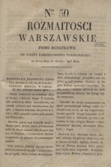 Rozmaitości Warszawskie : pismo dodatkowe do Gazety Korrespondenta Warszawskiego. 1829, Nro 50 (16 grudnia)