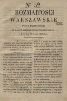 Rozmaitości Warszawskie : pismo dodatkowe do Gazety Korrespondenta Warszawskiego. 1829, Nro 52 (30 grudnia)