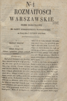 Rozmaitości Warszawskie : pismo dodatkowe do Gazety Korrespondenta Warszawskiego. 1830, Nro 4 (3 lutego)