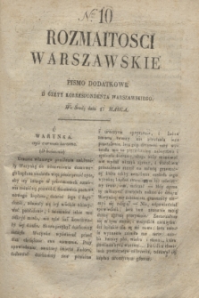 Rozmaitości Warszawskie : pismo dodatkowe do Gazety Korrespondenta Warszawskiego. 1830, Nro 10 (17 marca)