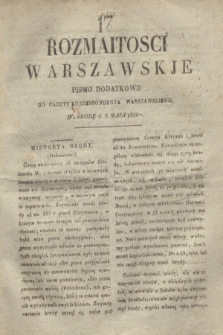 Rozmaitości Warszawskie : pismo dodatkowe do Gazety Korrespondenta Warszawskiego. 1830, Nro 17 (5 maja)