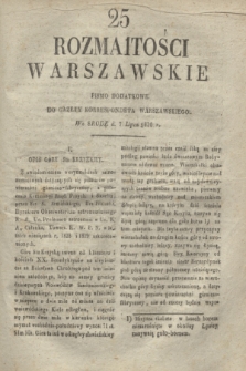 Rozmaitości Warszawskie : pismo dodatkowe do Gazety Korrespondenta Warszawskiego. 1830, nr 25 (7 lipca)