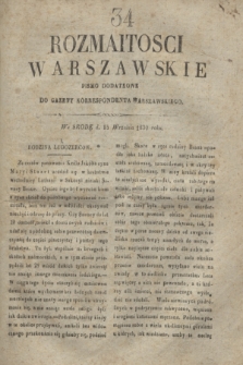 Rozmaitości Warszawskie : pismo dodatkowe do Gazety Korrespondenta Warszawskiego. 1830, nr 34 (15 września)