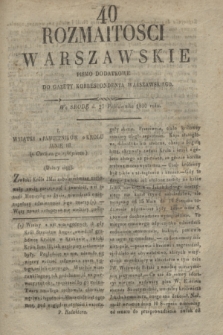 Rozmaitości Warszawskie : pismo dodatkowe do Gazety Korrespondenta Warszawskiego. 1830, Nro 40 (27 października)