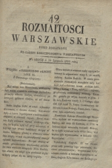 Rozmaitości Warszawskie : pismo dodatkowe do Gazety Korrespondenta Warszawskiego. 1830, nr 42 (10 listopada)