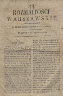Rozmaitości Warszawskie : pismo dodatkowe do Gazety Korrespondenta Warszawskiego. 1830, nr 44 (24 listopada)