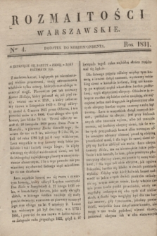 Rozmaitości Warszawskie : dodatek do Korrespondenta. 1831, Ner 4