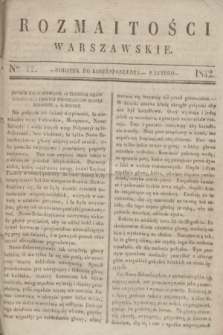 Rozmaitości Warszawskie : dodatek do Korrespondenta. 1832, Ner 12 (8 lutego)