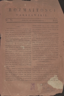 Rozmaitości Warszawskie : dodatek do Korrespondenta. 1834, Ner 79 ([4 października])