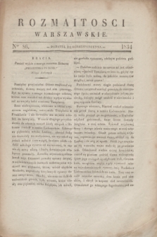 Rozmaitości Warszawskie : dodatek do Korrespondenta. 1834, Ner 86 ([24 października])