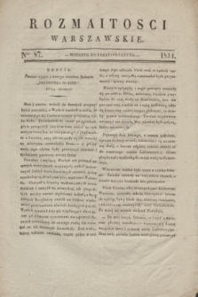 Rozmaitości Warszawskie : dodatek do Korrespondenta. 1834, Ner 87 ([28 października])