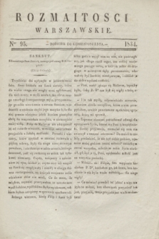Rozmaitości Warszawskie : dodatek do Korrespondenta. 1834, Ner 95 ([25 listopada])