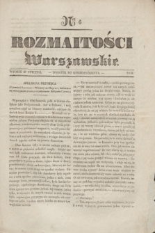 Rozmaitości Warszawskie : dodatek do Korrespondenta. 1835, Ner 6 (27 stycznia)