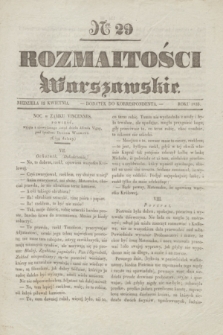 Rozmaitości Warszawskie : dodatek do Korrespondenta. 1835, Ner 29 (12 kwietnia)