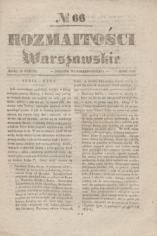 Rozmaitości Warszawskie : dodatek do Korrespondenta. 1835, № 66 (19 sierpnia)