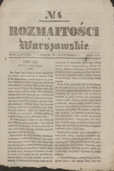 Rozmaitości Warszawskie : dodatek do Korrespondenta. 1836, № 4 (13 stycznia)