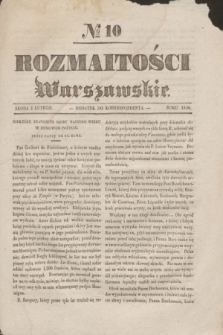 Rozmaitości Warszawskie : dodatek do Korrespondenta. 1836, № 10 ( 3 lutego)