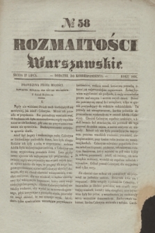 Rozmaitości Warszawskie : dodatek do Korrespondenta. 1836, № 58 (27 lipca)