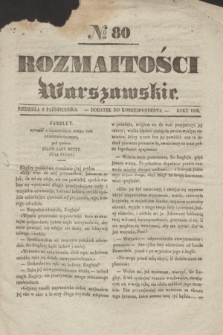 Rozmaitości Warszawskie : dodatek do Korrespondenta. 1836, № 80 (9 października)