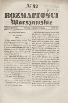 Rozmaitości Warszawskie : dodatek do Korrespondenta. 1837, № 32 (19 kwietnia)