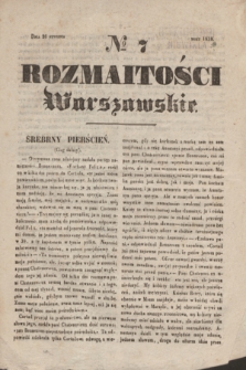 Rozmaitości Warszawskie. 1838, № 7 (26 stycznia)